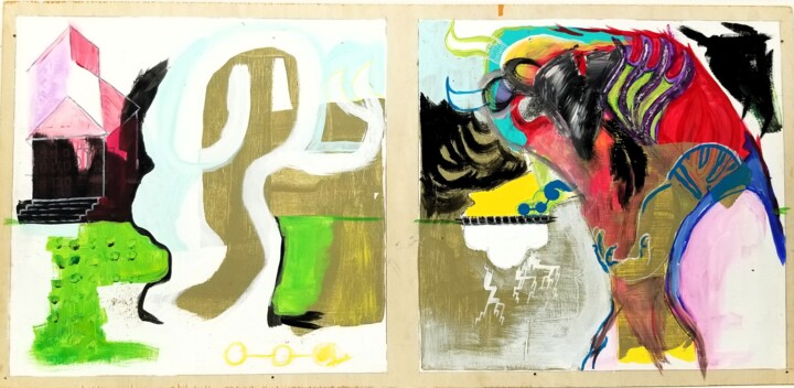 绘画,  18.8x39 in 