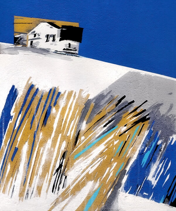 제목이 "Blue Day's Stillness"인 미술작품 Evgen Semenyuk로, 원작, 아크릴
