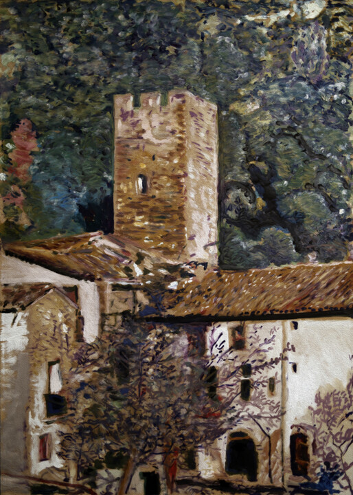 数字艺术 标题为“St. Guilhem le dése…” 由José Sales Albella, 原创艺术品, 数字油画
