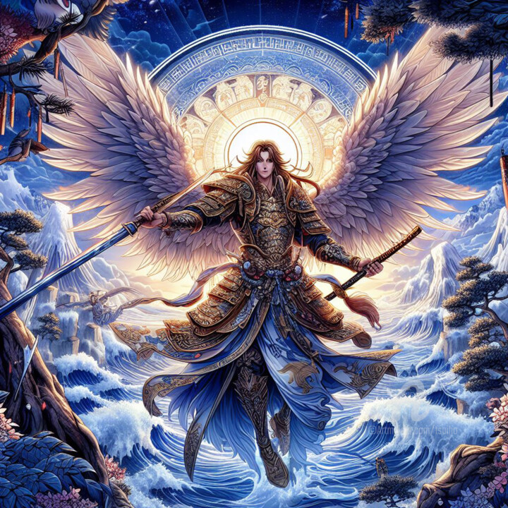 L'ange des eaux nocturnes 数字艺术