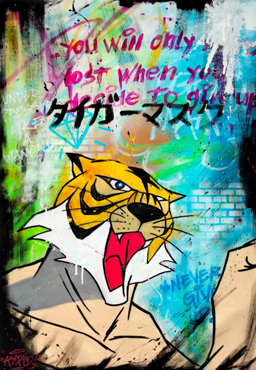Tiger man - Never give up! 绘画, 39.4x27.6 in