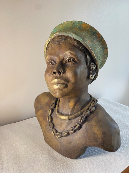 BUSTE DE FEMME : MALIA 雕塑, 14.2x13.8 in