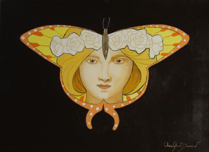 papillon Veronique 绘画, 9.5x13 in