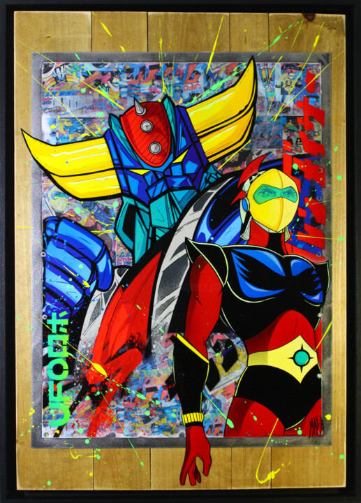 goldo et actarus 2022 绘画, 35.4x25.2 in