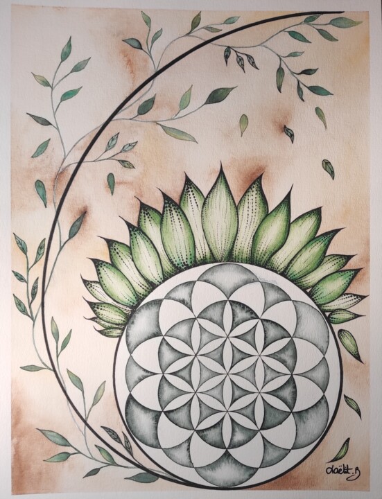 Floraison active 绘画, 16.1x12.2 in