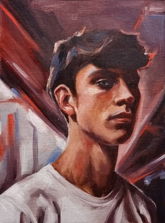 Oil portrait 1123-002 绘画, 12x9 in