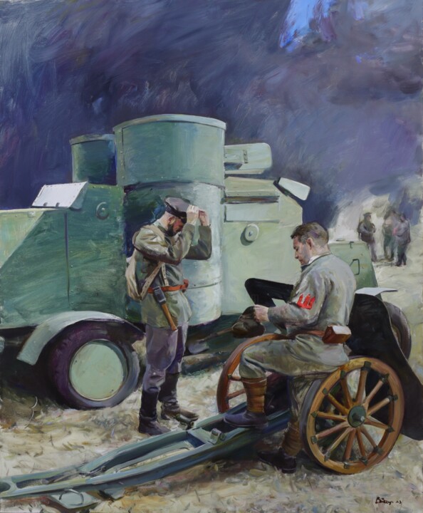 Army of the Ukrainian People's Republic. Before the battle 绘画, 49.2x41.3 in