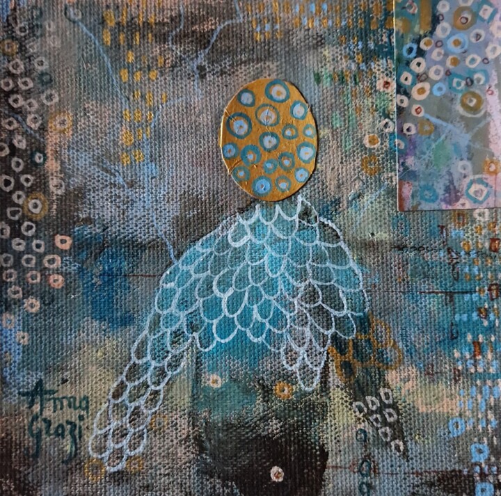 L'heure d'automne 绘画, 5.5x5.5 in