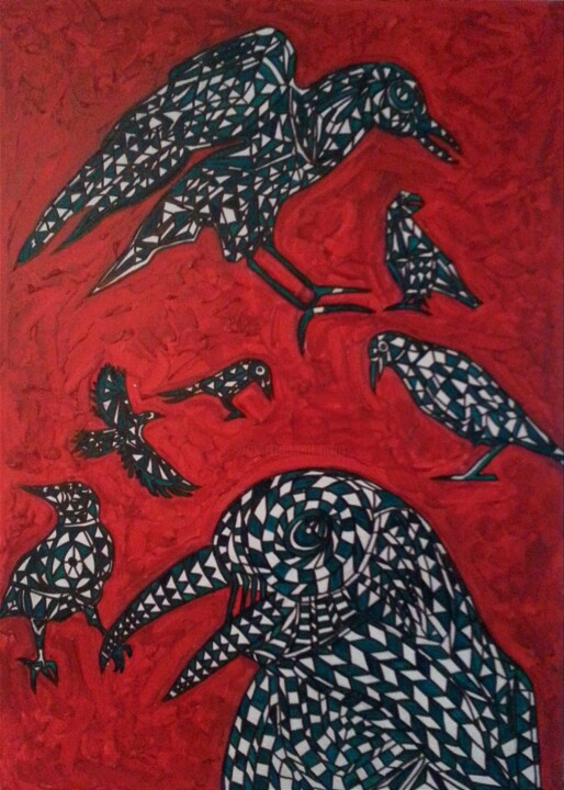 The Crows 绘画, 27.6x19.7 in