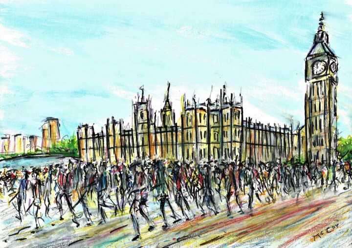 London Marathon Drawing, 8.3x11.8 in