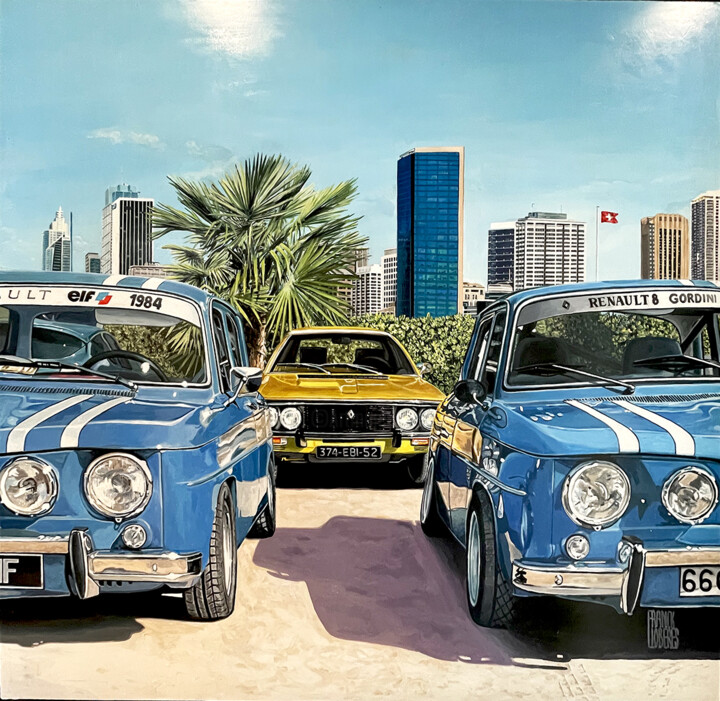 "Twin blue" 绘画, 35.4x35.4 in