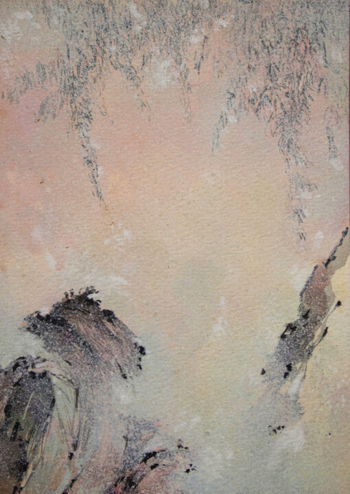 Malerei mit dem Titel "FOG" von Iñaki Martinez De Arbulo, Original-Kunstwerk, Aquarell