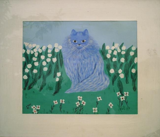 Pintura intitulada "MEU GATO AZUL -" por Romeo Zanchett, Obras de arte originais