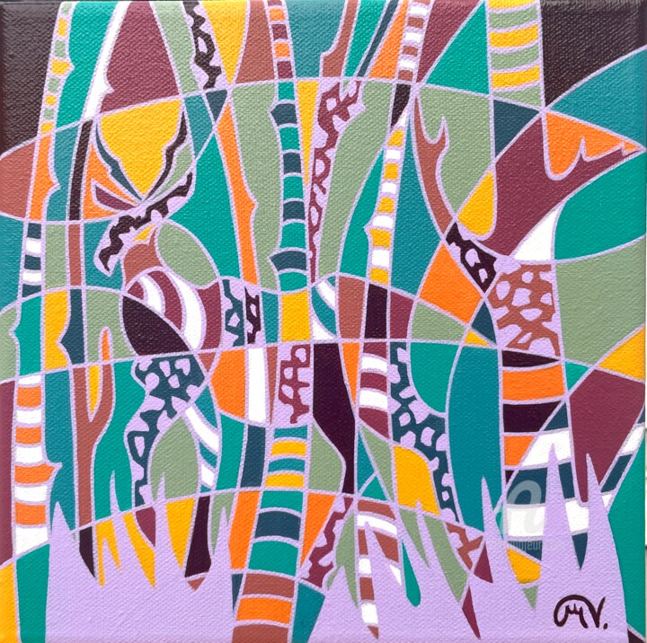 FOREST IV 绘画, 7.9x7.9 in