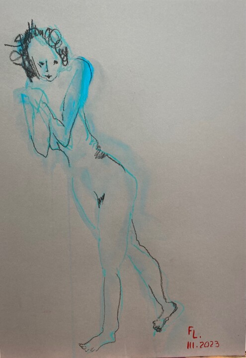 DESSIN ACRYLIQUE ET CRAIE ENCADRE 13 绘画, 15.8x11.8 in