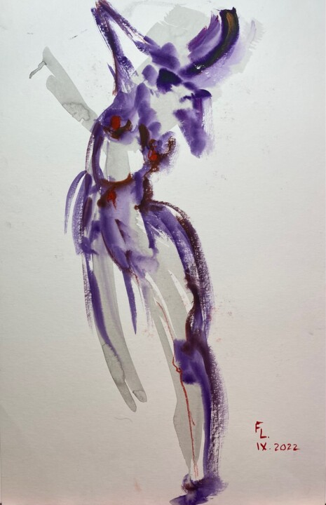 DESSIN ENCRE ET ACRYLIQUE ENCADRE 20 绘画, 19.7x12.6 in