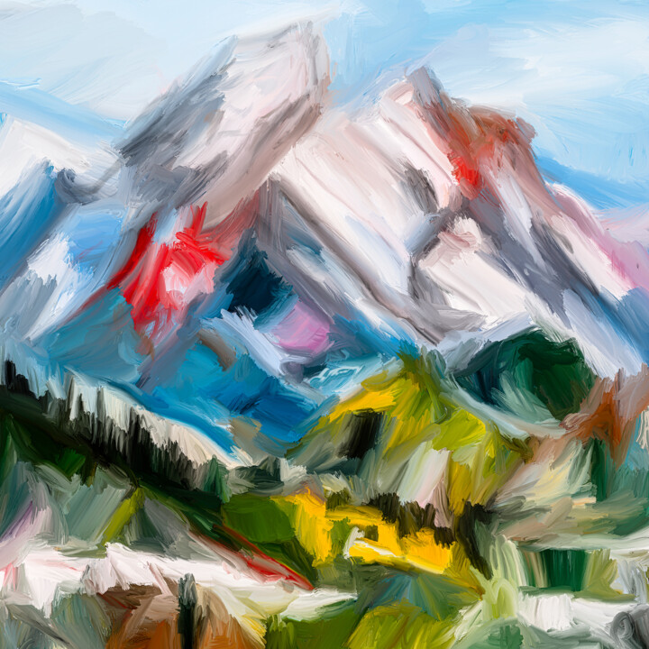 Berge 绘画, 47.2x47.2 in
