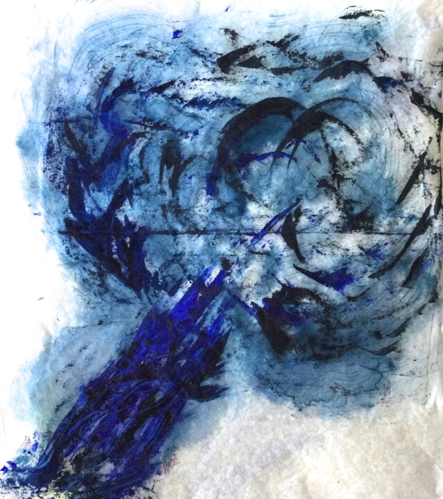 INDIGO Drawing, 17.7x13.8 in