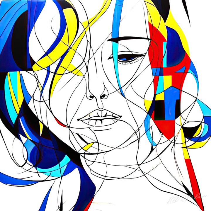 数字艺术 标题为“Abstract Thinker -…” 由Sykart Designs, 原创艺术品, AI生成的图像