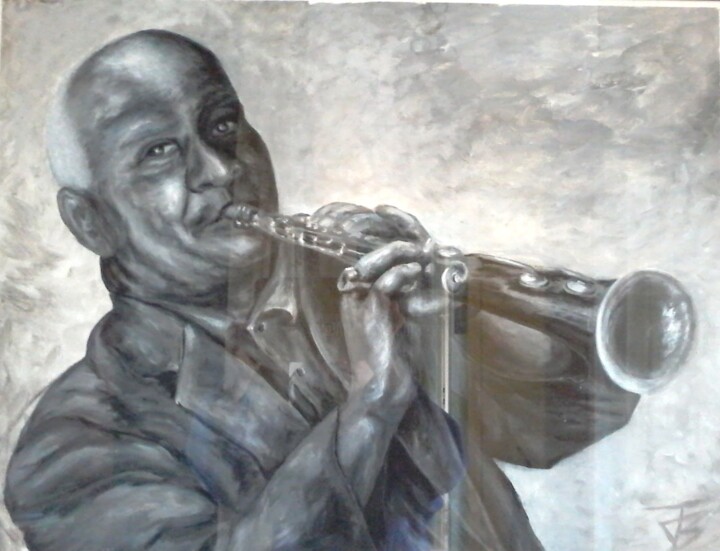 Sidney Bechet 绘画, 19.3x25.6 in