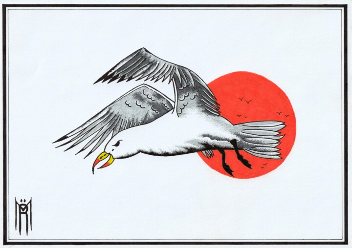 Seagull Pursuit 2 图画, 8.3x11.7 in