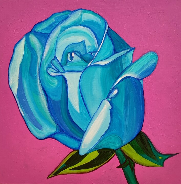 Blue Rose 绘画, 23.6x23.6 in