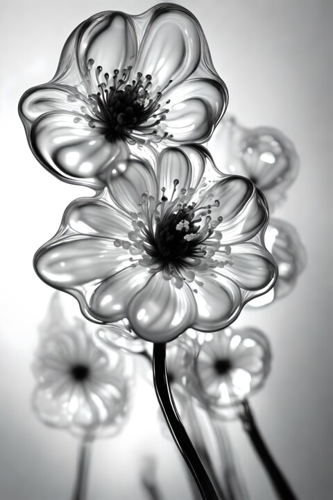 Glassflower, monochrome No.1 数字艺术
