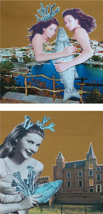 The four Princesses 拼贴, 11.8x5.7 in