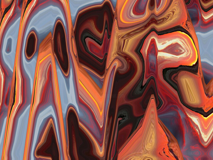 Digital Arts titled "Digital Abstract No…" by Shahriar Aghakhani, Original Artwork, Digital Painting