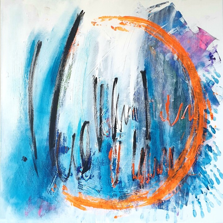 Peinture intitulée "Lumières du Nord" par Julie Verhague, Œuvre d'art originale, Acrylique Monté sur Châssis en bois