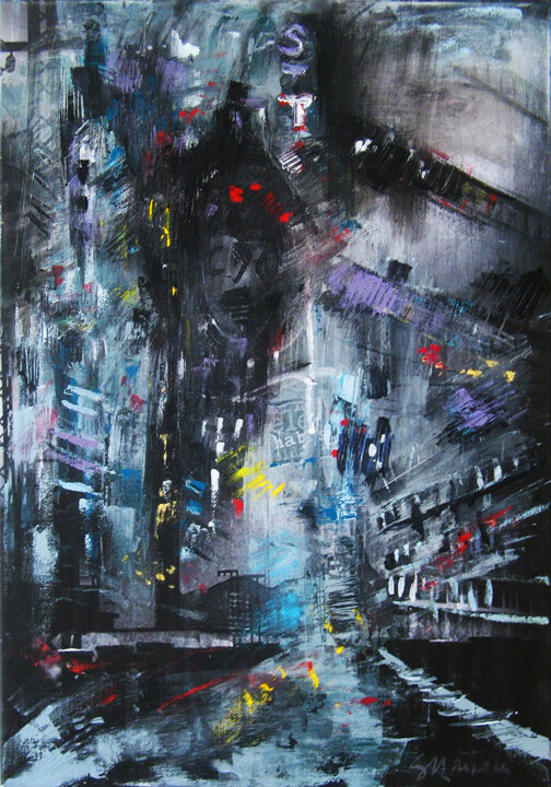 URBAN CHAOS 绘画, 27.6x19.7 in