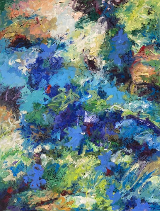 Painting titled "Trazos" by Alfonso Sosa, Original Artwork, Acrylic Mounted on Wood Stretcher frame