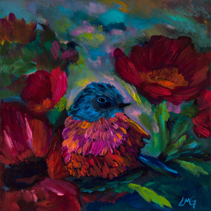 Little Bird 绘画, 12x12 in