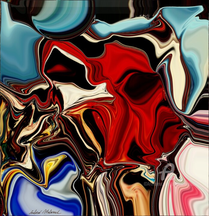 Digital Arts titled "Dispute" by Andrew Walaszek, Original Artwork, Digital Painting Mounted on Wood Stretcher frame