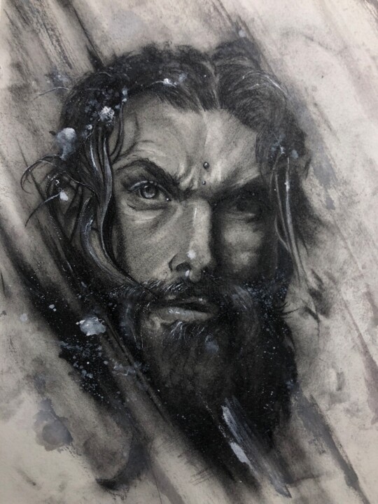 Drawing titled "Irà of Zeus" by Gianluca Fascetto, Original Artwork, Charcoal