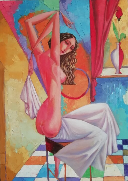 Nel bagno 绘画, 27.6x19.7 in