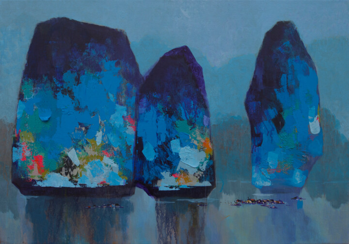 DAWN ON HALONG BAY NO.08 绘画, 27.6x39.4 in
