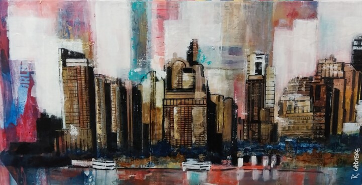 New-York City buildings 绘画, 19.7x39.4 in