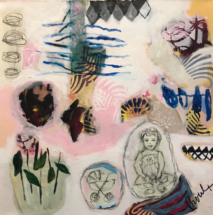 "Martine en vacances"! 绘画, 24x24 in