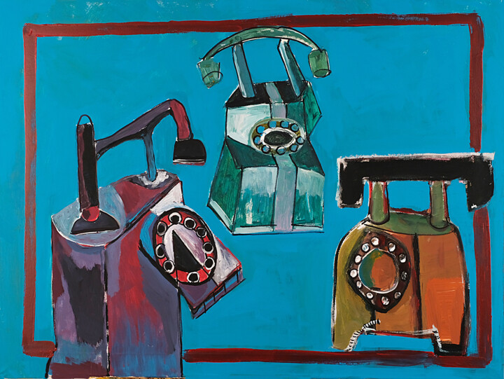 Phones 绘画, 23.6x31.5 in