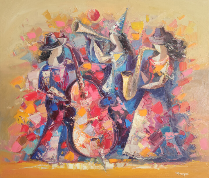 Ladies in Jazz 绘画, 23.6x27.6 in