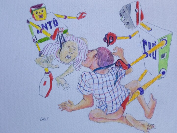 UOMINI DI RAZZA Drawing, 11.8x16.5 in