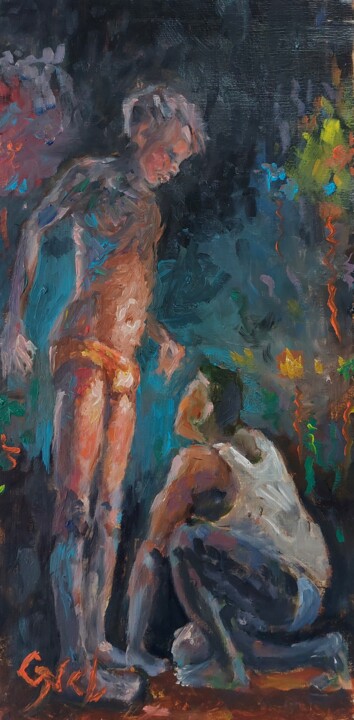 Figures 202 绘画, 15.8x7.9 in