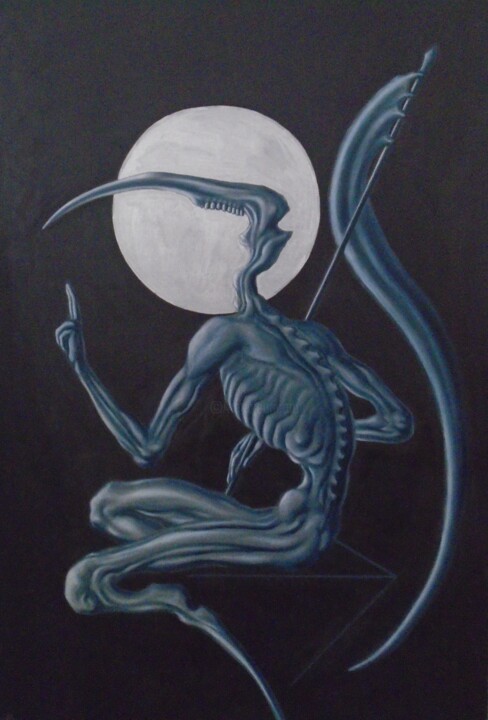 Muerte (pieza del tríptico "Hambre, Magia y Muerte") 绘画, 32.3x22.1 in