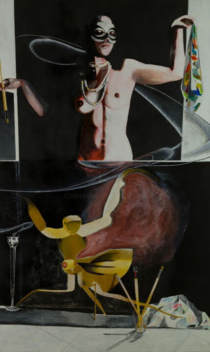 Femme fatale 绘画, 55.1x32.7 in