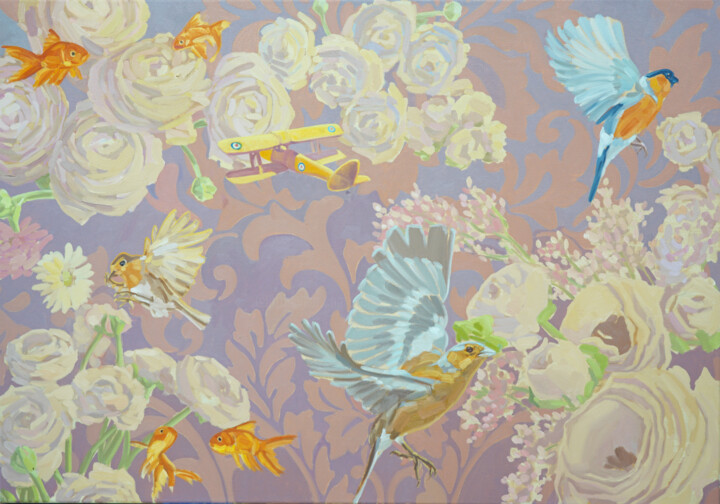 Alles was fliegt II 绘画, 27.6x39.4 in