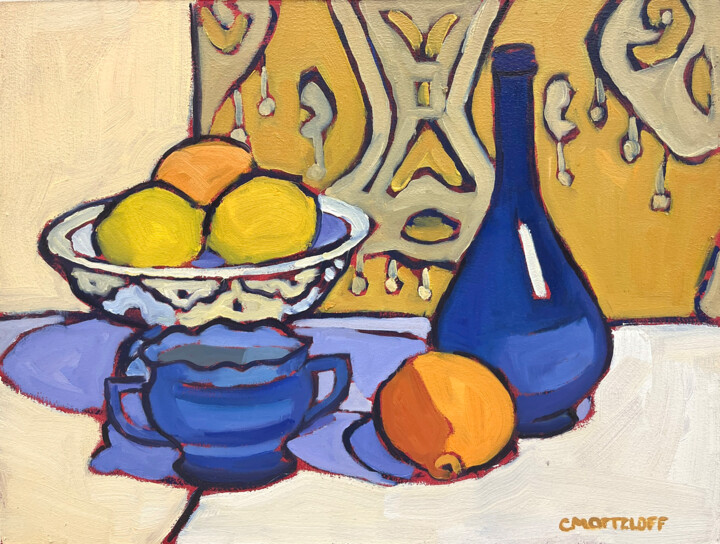The Blue Bottle 绘画, 9x12 in