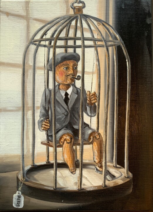 The Jailbird (Exhibit A) 绘画, 13x9.1 in