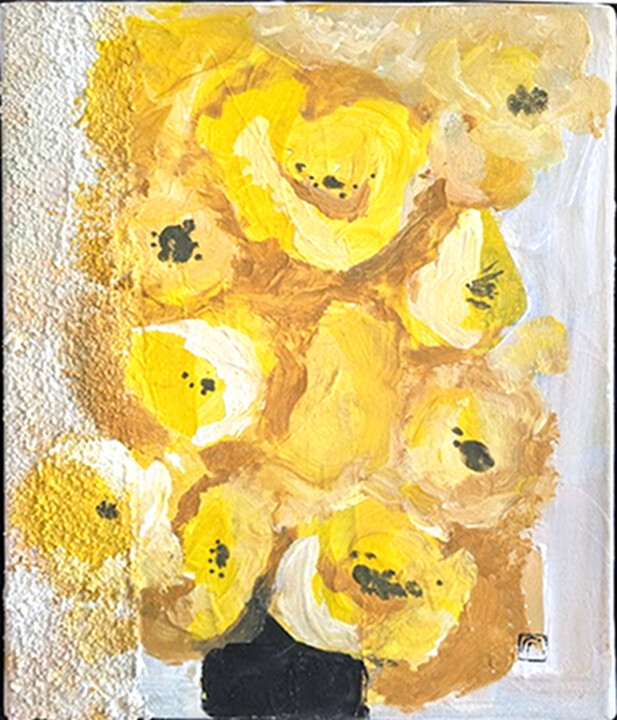 une petite pause fleur? Pittura, 10,6x8,7 in