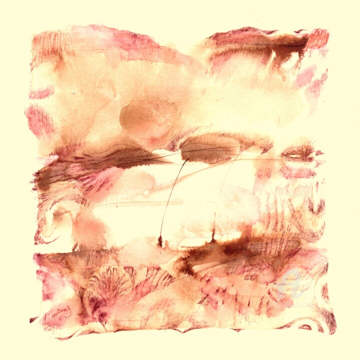 Painting titled "Artifact Message XI…" by Alex Henk, Original Artwork, Ink